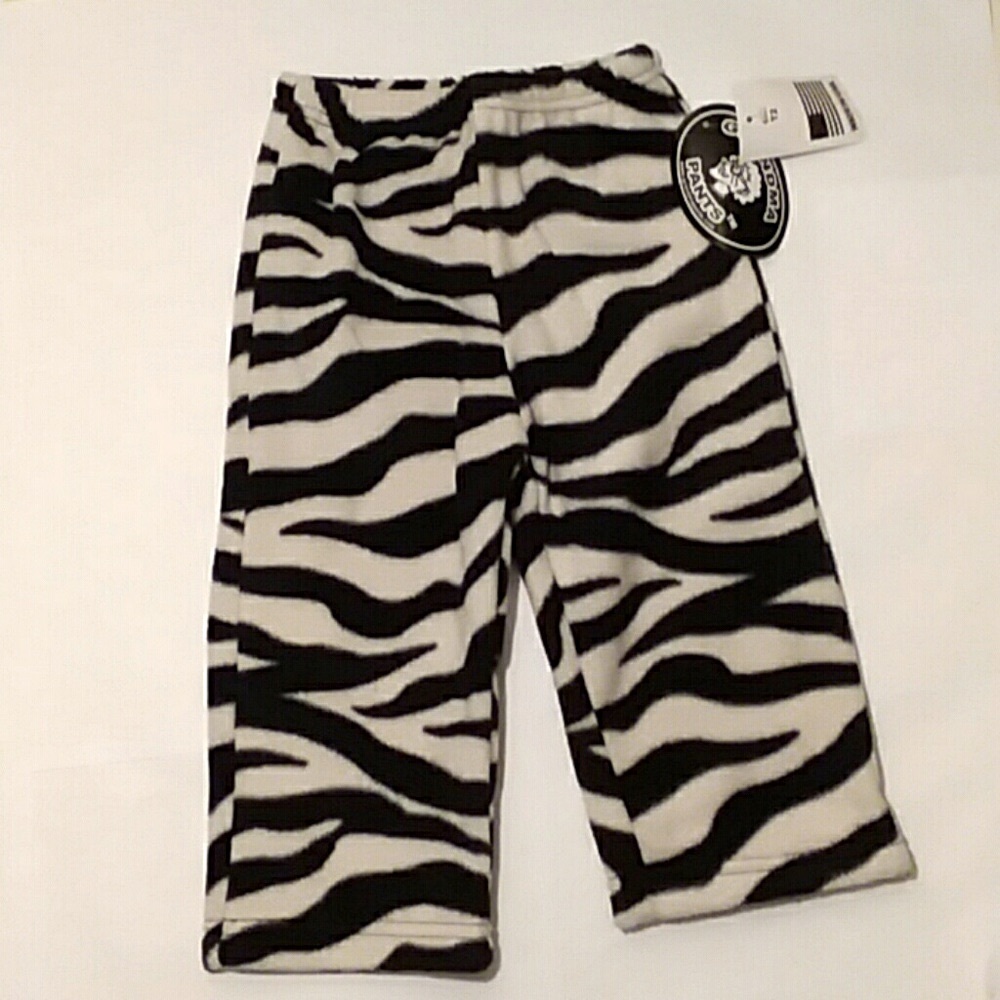 Toddler Grandma pants zebra print fleece pajama kids